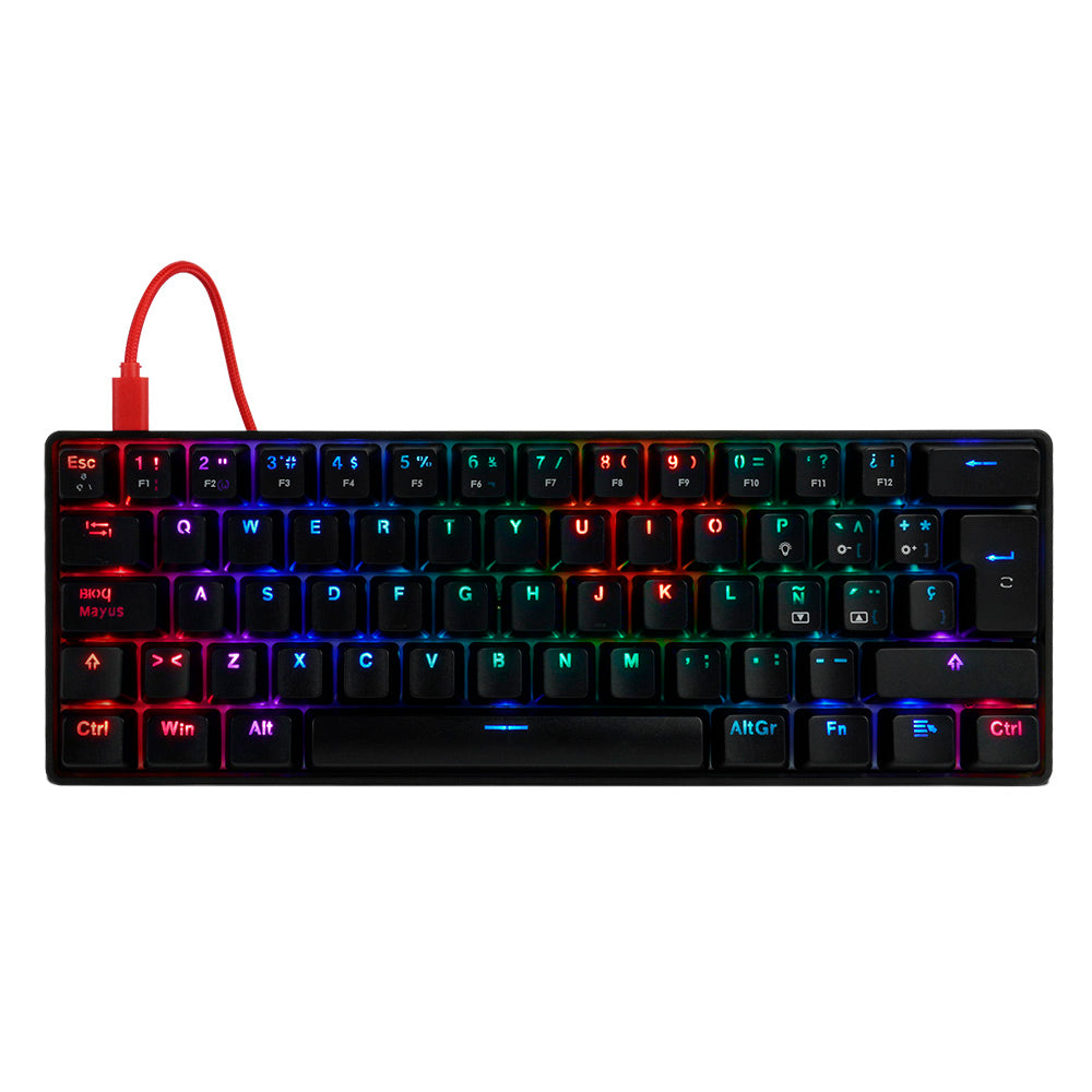 Teclado Mecánico 60  Game Factor KBG560-RD - Rgb, Teclas Extras Red Intercambiables, Red Switch, Usb Rojo Teclado Mecánico 60  Game Factor KBG560-RD - Rgb, Teclas Extras Red Intercambiables, Red Switch, Usb Rojo